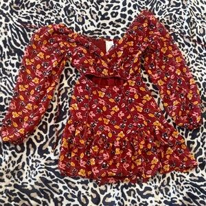 Floral Red Dress